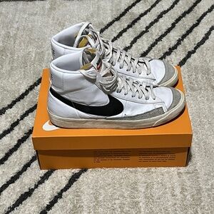 Nike White and Black High-Top Sneakers
